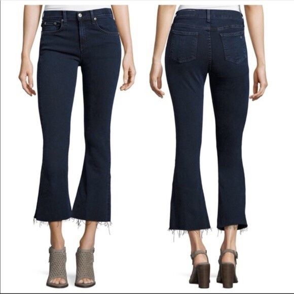 NWOT- RAG N BONE 10” RISE CROP FLARE JEANS - Picture 1 of 11